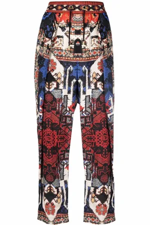 Balmain Abstract pattern-print cropped trousers