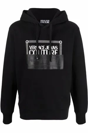 VERSACE Logo-print cotton hoodie