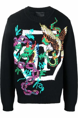 Philipp Plein Patterned intarsia-knit jumper