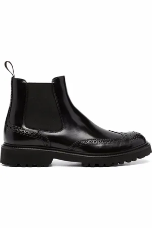 Scarosso Slip-on leather brogue boots
