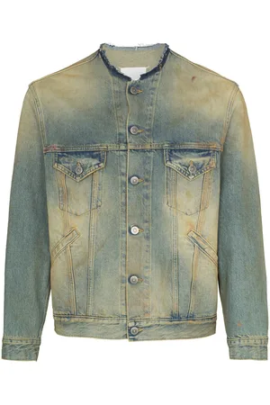 Maison Margiela Raw-cut collar denim jacket