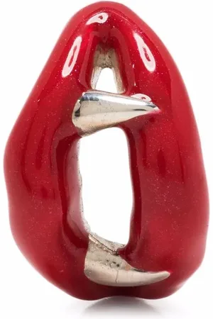 YOHJI YAMAMOTO Enamelled-lips earrings