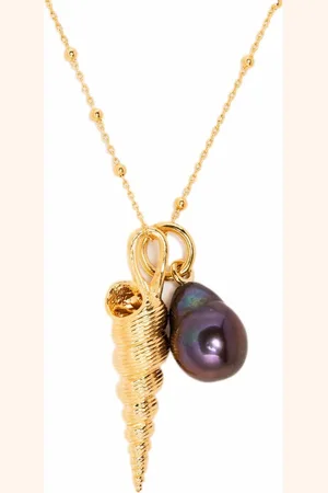 Missoma Plated Shell pearl necklace