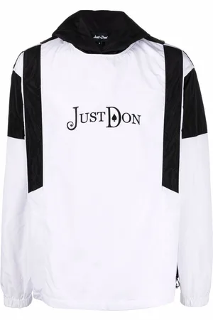 JUST DON Logo-embroidered two-tone hoodie