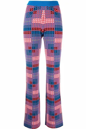 Paco rabanne Geometric-print knitted trousers
