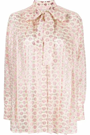 Golden Goose Pussy-bow collar jacquard blouse