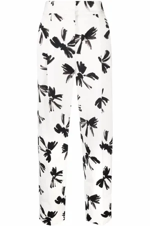 Msgm Bow-print straight tailored trousers