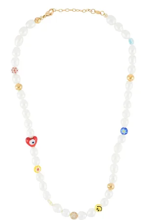 Nialaya Beaded pearl necklace