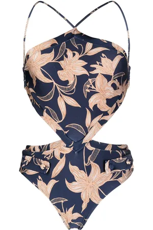 PATBO Floral-print cut-out swimsuit