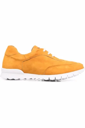 Kiton Logo-embroidered suede sneakers
