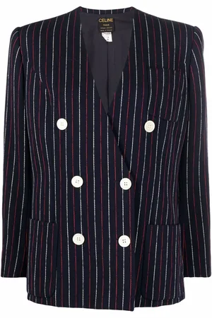 Céline 1980s pre-owned striped double-breasted blazer