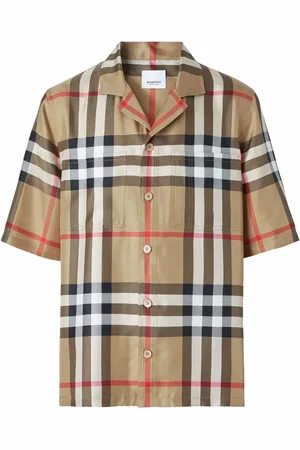 Burberry Short-sleeve check silk shirt