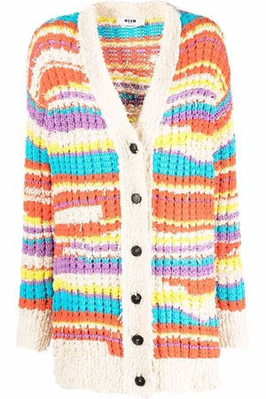 Msgm Striped chunky knit cardigan