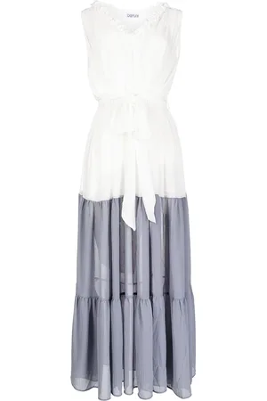 Baruni Belted tiered evening gown