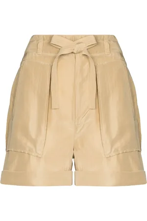 Ralph Lauren Paperbag-waist silk shorts