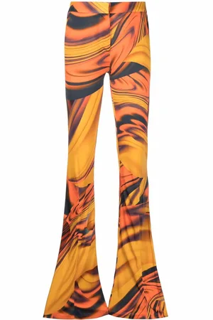The Attico Abstract-print flared trousers