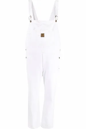WASHINGTON DEE CEE Organic-cotton logo-patch dungarees