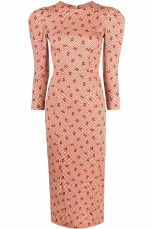 ULYANA SERGEENKO Printed puff-sleeve dress