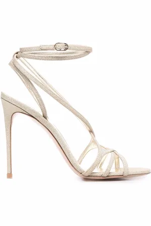 LE SILLA Metallic strap-wrap sandals