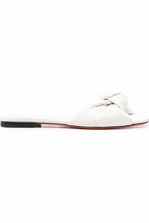 santoni Knot-strap leather slide sandals