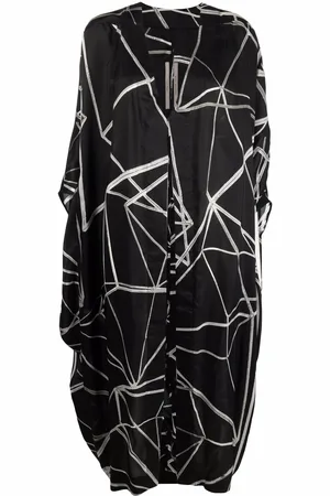 Rick Owens Geometric-print V-neck coat
