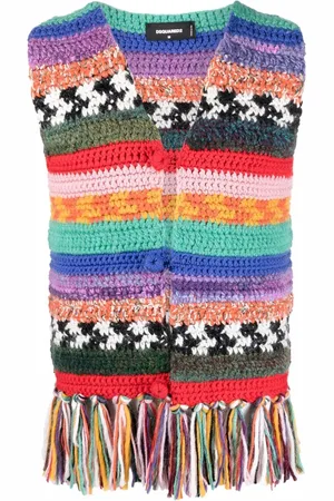 Dsquared2 Fringed colour-block waistcoat