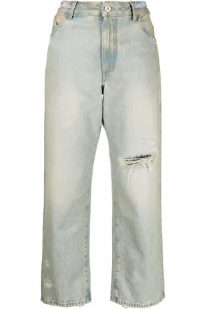 The Attico Distressed effect wide-leg jeans