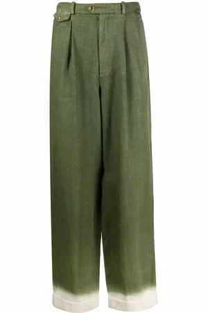 NICK FOUQUET Wide-leg contrast-cuff trousers