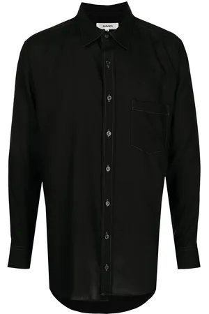 Sulvam Contrast-stitch long-sleeve shirt