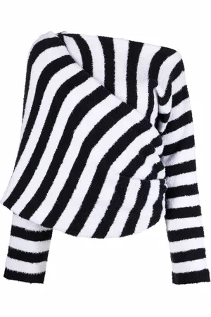 Balmain Striped knitted top