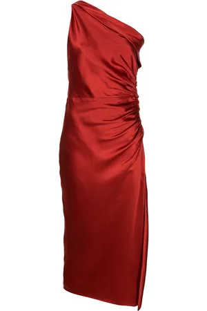 Michelle Mason Gathered-detail silk dress