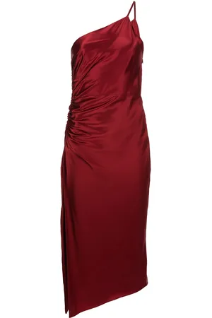 Michelle Mason Gathered-detail silk dress