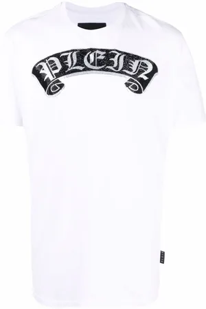 Philipp Plein Rhinestone-embellished branded T-shirt