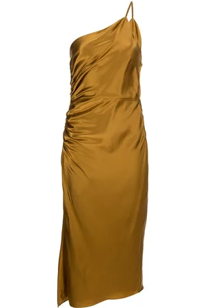 Michelle Mason Gathered-detail silk dress