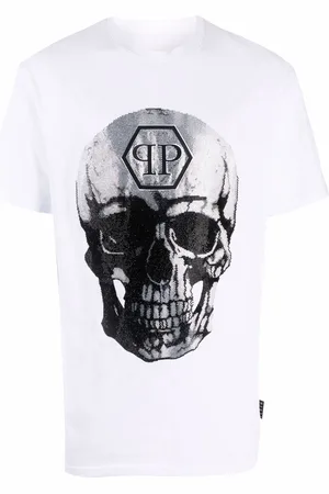 Philipp Plein Gem-embellished skull logo-graphic T-shirt