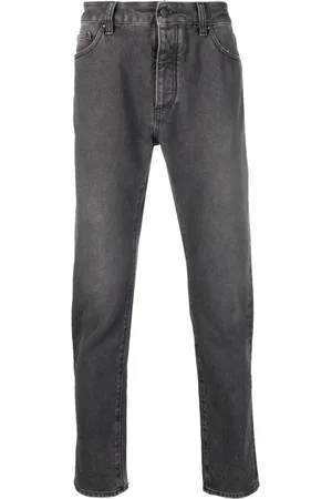 Palm Angels Logo Print Straight Leg Jeans
