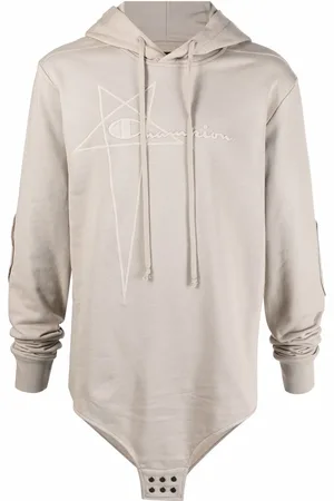 Rick Owens X Champion embroidered-logo cotton hoodie