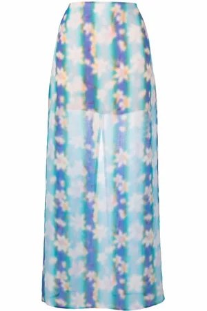 Nina Ricci Floral-print straight maxi skirt