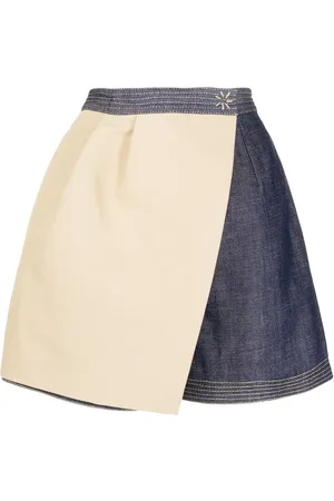 DICE KAYEK Colour-block denim skirt