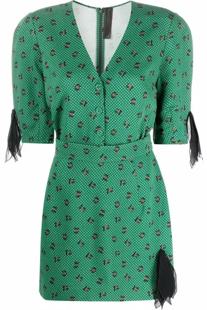 ULYANA SERGEENKO Printed V-neck minidress