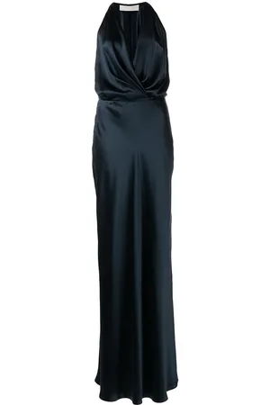 Michelle Mason Draped-detail halterneck gown