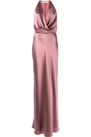 Michelle Mason Draped-detail halterneck gown