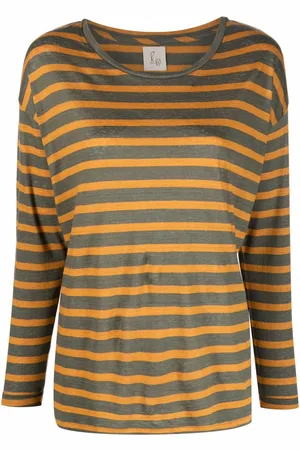 Paula Stripe-print linen T-shirt