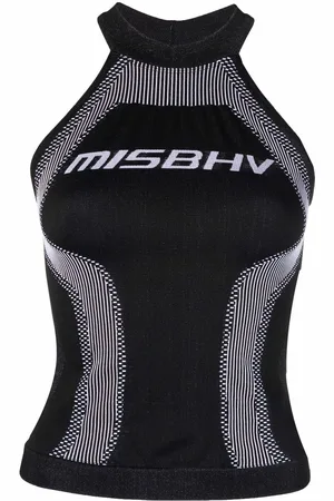 MISBHV Logo-print halterneck top