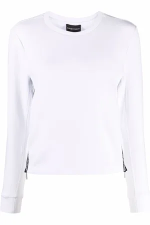 Emporio Armani Logo-trim long-sleeved sweatshirt