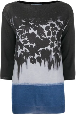 Prada Floral-print knitted top