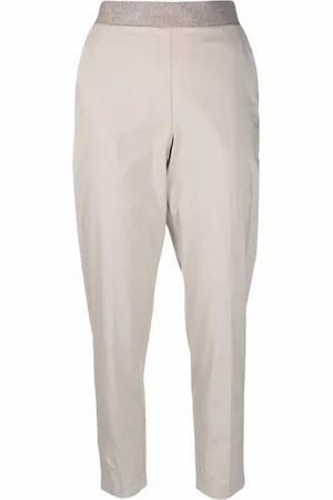 LE TRICOT PERUGIA Contrast-waist tapered trousers
