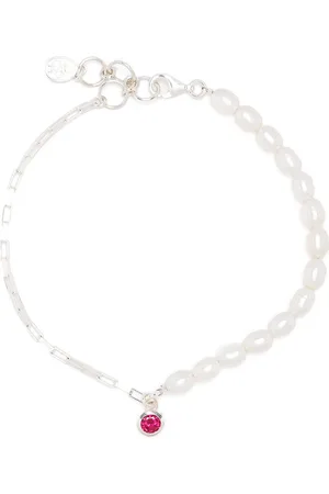 Dower and Hall Luna pearl garnet-drop bracelet