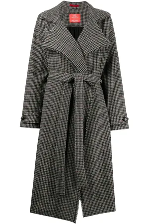 PALTÒ Belted check print coat