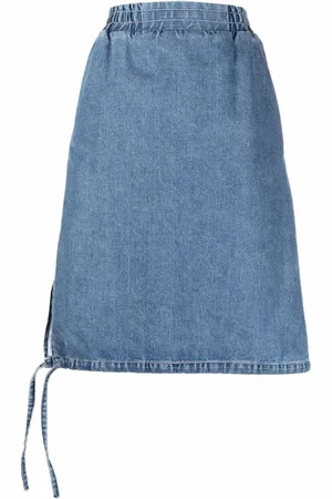SUNNEI Side-tie detail denim skirt